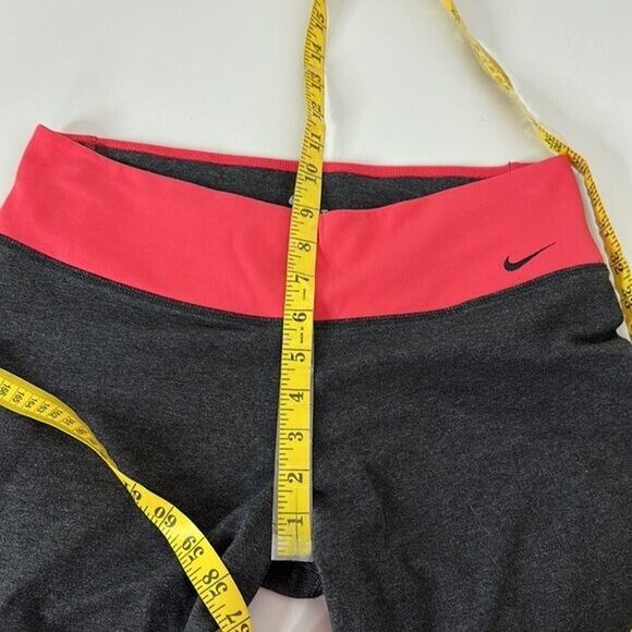 Nike Leggings Womens Large Gray Midrise Crop Logo Stretch Yoga - Picture 9 of 12